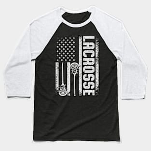 Vintage America Flag Lacrosse Baseball T-Shirt